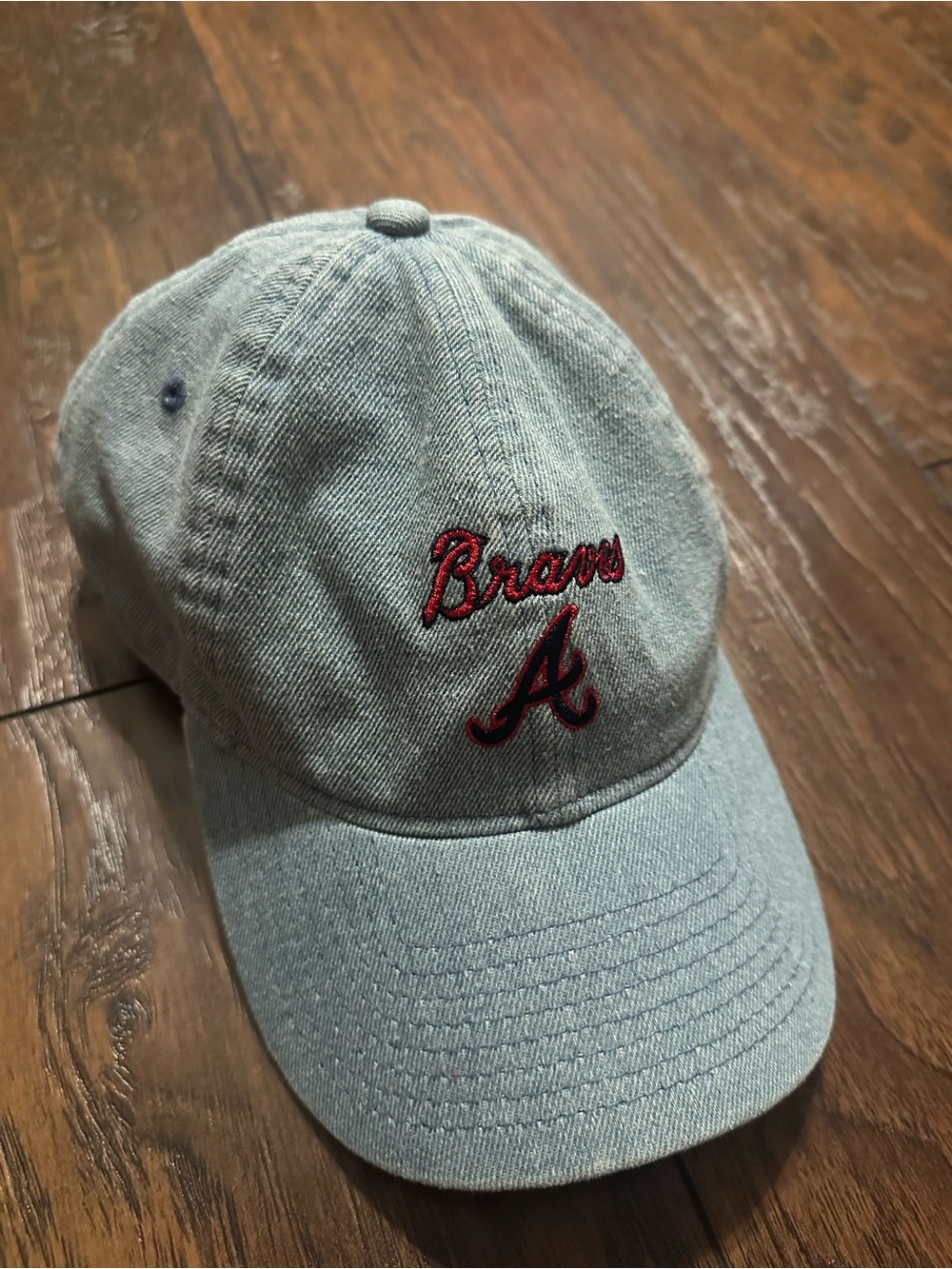 PINK Victoria's Secret Light Blue Kids Baseball Cap with Red Embroidery